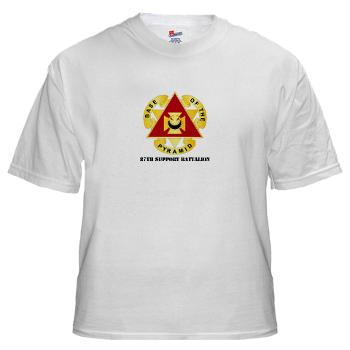 87SB - DUI - 87th Support Battalion with Text - White t-Shirt