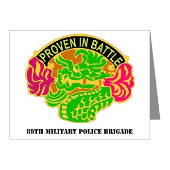 89MPB - M01 - 02 - DUI - 89th Military Police Brigade with Text - Note Cards (Pk of 20)