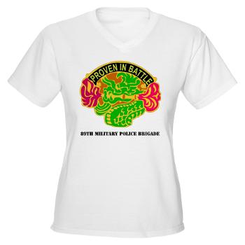 89MPB - A01 - 04 - DUI - 89th Military Police Brigade with Text - Women's V-Neck T-Shirt