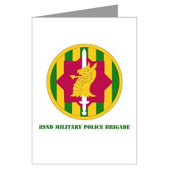 89MPB - M01 - 02 - SSI - 89th Military Police Brigade with Text - Greeting Cards (Pk of 20)