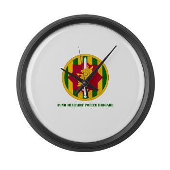 89MPB - M01 - 03 - SSI - 89th Military Police Brigade with Text - Large Wall Clock