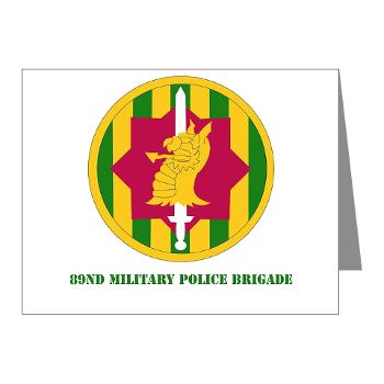 89MPB - M01 - 02 - SSI - 89th Military Police Brigade with Text - Note Cards (Pk of 20)