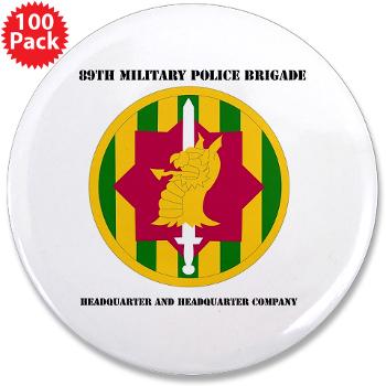 89MPBHHC - M01 - 01 - DUI - Headquarter and Headquarters Company with Text - 3.5" Button (100 pack) - Click Image to Close