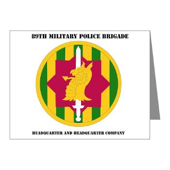 89MPBHHC - M01 - 02 - DUI - Headquarter and Headquarters Company with Text - Note Cards (Pk of 20)