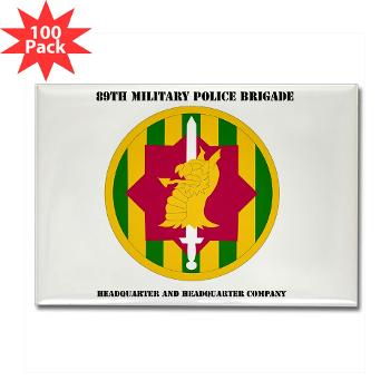 89MPBHHC - M01 - 01 - DUI - Headquarter and Headquarters Company with Text - Rectangle Magnet (100 pack)