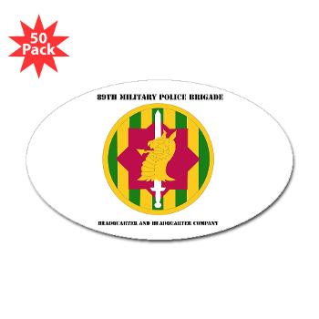 89MPBHHC - M01 - 01 - DUI - Headquarter and Headquarters Company with Text - Sticker (Oval 50 pk)