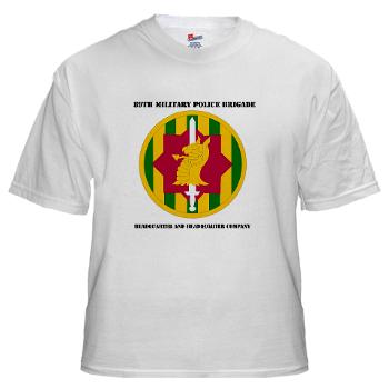 89MPBHHC - A01 - 04 - DUI - Headquarter and Headquarters Company with Text - White T-Shirt - Click Image to Close