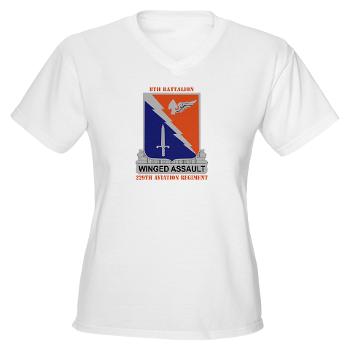 8B229AR - A01 - 04 - DUI - 8th Battalion, 229th Aviation Regiment with text - Women's V-Neck T-Shirt - Click Image to Close