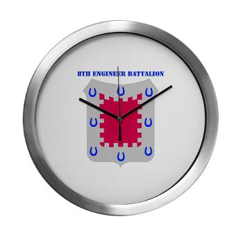 8EB - M01 - 03 - DUI - 8th Engineer Bn with Text Modern Wall Clock
