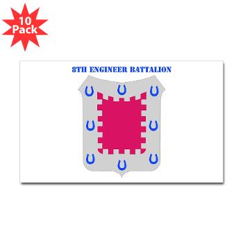 8EB - M01 - 01 - DUI - 8th Engineer Bn with Text Sticker (Rectangle 10 pk) - Click Image to Close