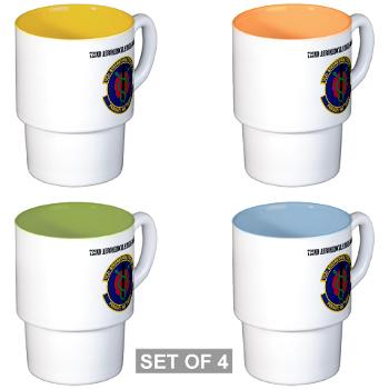 722ASS - M01 - 03 - 722nd Aeromedical Staging Squadron with Text - Stackable Mug Set (4 mugs)