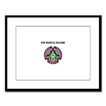 8MB - M01 - 02 - DUI - 8th Medical Brigade with Text - Large Framed Print