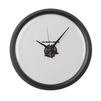 8MB - M01 - 03 - DUI - 8th Medical Brigade with Text - Large Wall Clock