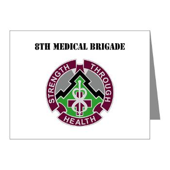 8MB - M01 - 02 - DUI - 8th Medical Brigade with Text - Note Cards (Pk of 20)