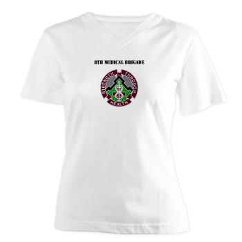 8MB - A01 - 04 - DUI - 8th Medical Brigade with Text - Women's V-Neck T-Shirt