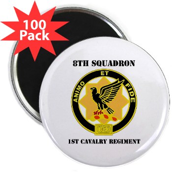 8S1CR - M01 - 01 - DUI - 8th Squadron - 1st Cavalry Regiment with Text 2.25" Magnet (100 pack) - Click Image to Close