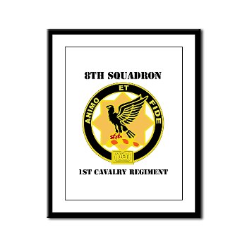 8S1CR - M01 - 02 - DUI - 8th Squadron - 1st Cavalry Regiment with Text Framed Panel Print