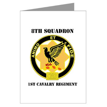 8S1CR - M01 - 02 - DUI - 8th Squadron - 1st Cavalry Regiment with Text Greeting Cards (Pk of 10)