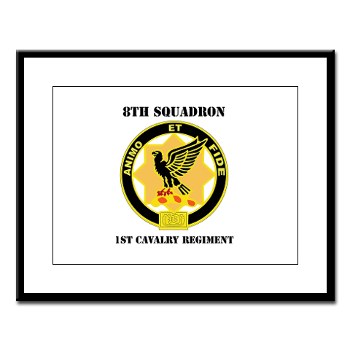 8S1CR - M01 - 02 - DUI - 8th Squadron - 1st Cavalry Regiment with Text Large Framed Print