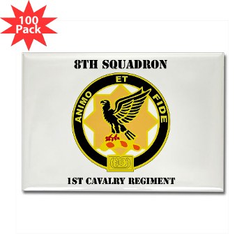 8S1CR - M01 - 01 - DUI - 8th Squadron - 1st Cavalry Regiment with Text Rectangle Magnet (100 pack)