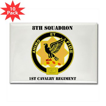 8S1CR - M01 - 01 - DUI - 8th Squadron - 1st Cavalry Regiment with Text Rectangle Magnet (10 pack)