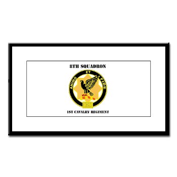 8S1CR - M01 - 02 - DUI - 8th Squadron - 1st Cavalry Regiment with Text Small Framed Print