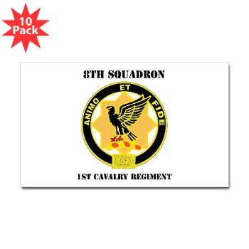 8S1CR - M01 - 01 - DUI - 8th Squadron - 1st Cavalry Regiment with Text Sticker (Rectangle 10 pk) - Click Image to Close
