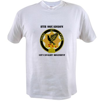 8S1CR - A01 - 04 - DUI - 8th Squadron - 1st Cavalry Regiment with Text Value T-Shirt - Click Image to Close