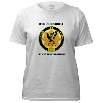 8S1CR - A01 - 04 - DUI - 8th Squadron - 1st Cavalry Regiment with Text Women's T-Shirt