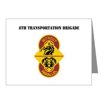 8TB - M01 - 02 - DUI - 8th Transportation Brigade with Text - Note Cards (Pk of 20)