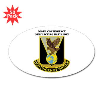 900CCB - M01 - 01 - DUI - 900th Contingency Contracting Battalion with Text - Sticker (Oval 50 pk)