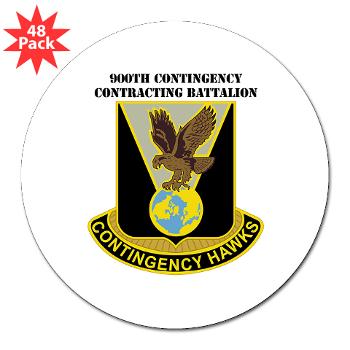 900CCB - M01 - 01 - DUI - 900th Contingency Contracting Battalion with Text - 3" Lapel Sticker (48 pk)