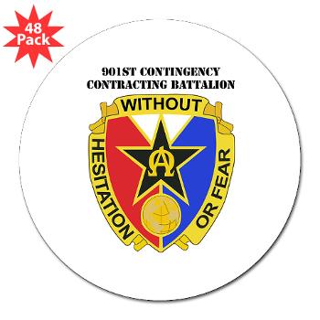 901CCB - M01 - 01 - DUI - 901st Contingency Contracting Battalion with Text - 3" Lapel Sticker (48 pk)