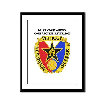 901CCB - M01 - 02 - DUI - 901st Contingency Contracting Battalion with Text - Framed Panel Print