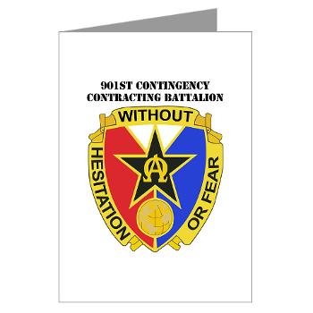 901CCB - M01 - 02 - DUI - 901st Contingency Contracting Battalion with Text - Greeting Cards (Pk of 10) - Click Image to Close
