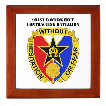 901CCB - M01 - 03 - DUI - 901st Contingency Contracting Battalion with Text - Keepsake Box