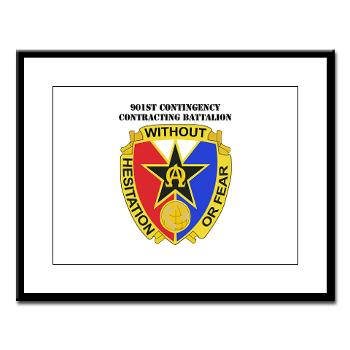 901CCB - M01 - 02 - DUI - 901st Contingency Contracting Battalion with Text - Large Framed Print - Click Image to Close