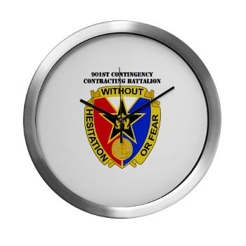901CCB - M01 - 03 - DUI - 901st Contingency Contracting Battalion with Text - Modern Wall Clock - Click Image to Close