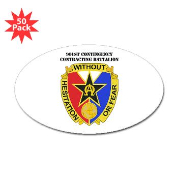 901CCB - M01 - 01 - DUI - 901st Contingency Contracting Battalion with Text - Sticker (Oval 50 pk)