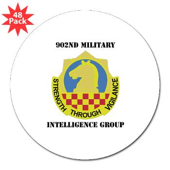 902MIG - M01 - 01 - DUI - 902nd Military Intelligence Group with Text - 3" Lapel Sticker (48 pk)