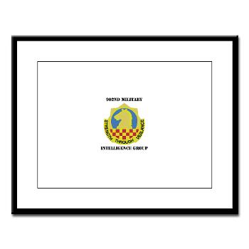 902MIG - M01 - 02 - DUI - 902nd Military Intelligence Group with Text - Large Framed Print