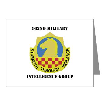 902MIG - M01 - 02 - DUI - 902nd Military Intelligence Group with Text - Note Cards (Pk of 20)