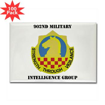 902MIG - M01 - 01 - DUI - 902nd Military Intelligence Group with Text - Rectangle Magnet (100 pack)