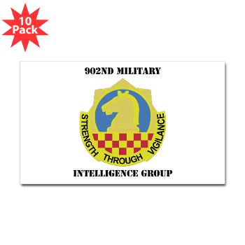 902MIG - M01 - 01 - DUI - 902nd Military Intelligence Group with Text - Sticker (Rectangle 10 pk)