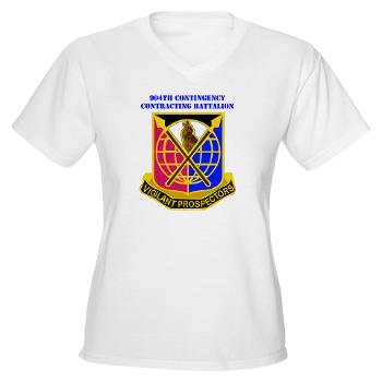904CCB - A01 - 04 - DUI - 904TH Contingency Contracting Battalion with text Women's V-Neck T-Shirt