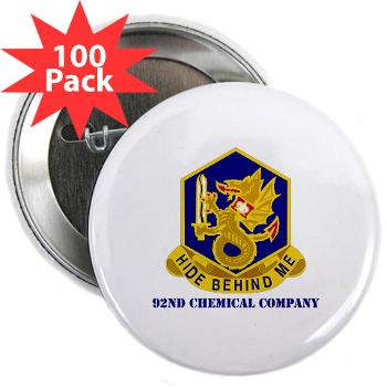 92CC - M01 - 01 - DUI - 92nd Chemical Company with Text - 2.25" Button (100 pack) - Click Image to Close