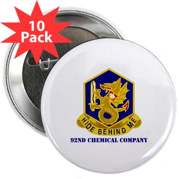 92CC - M01 - 01 - DUI - 92nd Chemical Company with Text - 2.25" Button (10 pack)