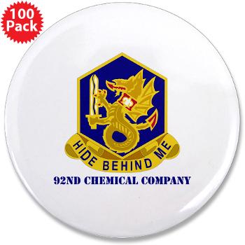 92CC - M01 - 01 - DUI - 92nd Chemical Company with Text - 3.5" Button (100 pack)