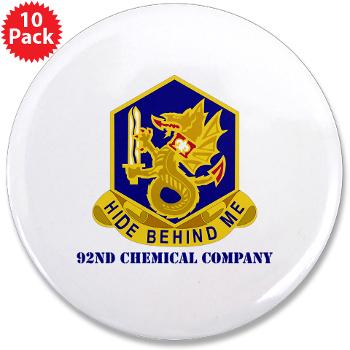92CC - M01 - 01 - DUI - 92nd Chemical Company with Text - 3.5" Button (10 pack)