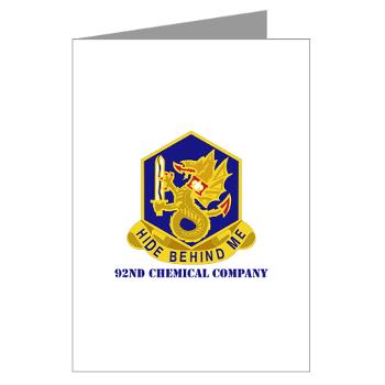 92CC - M01 - 02 - DUI - 92nd Chemical Company with Text - Greeting Cards (Pk of 10)